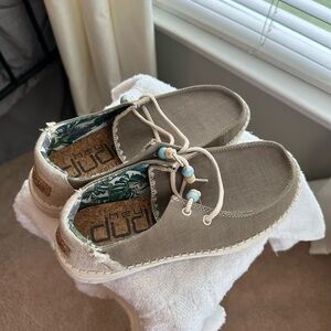 Hey Dude Wendy Natural Rosemary Canvas Shoes
